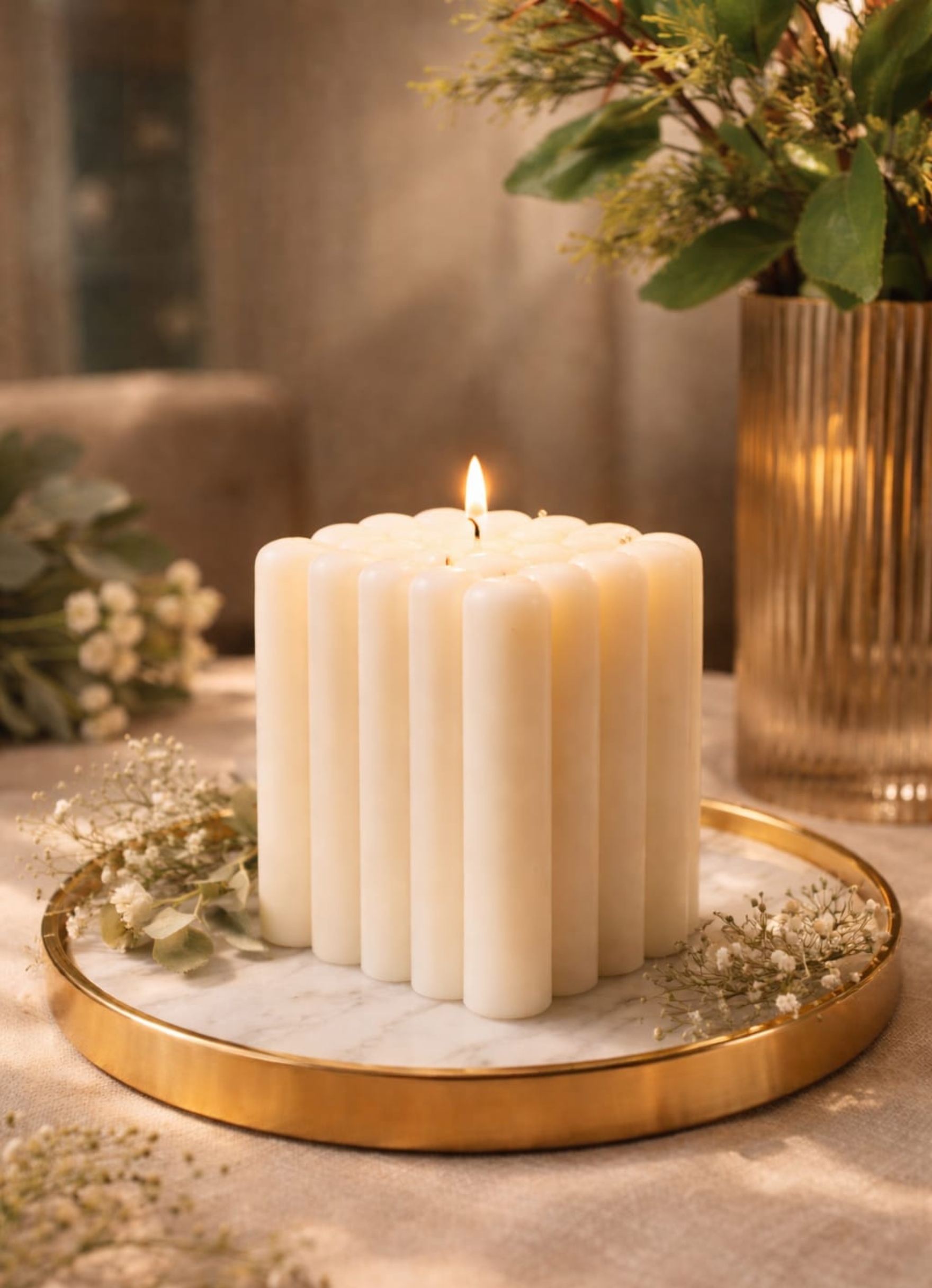 Fluted Pillar Candle