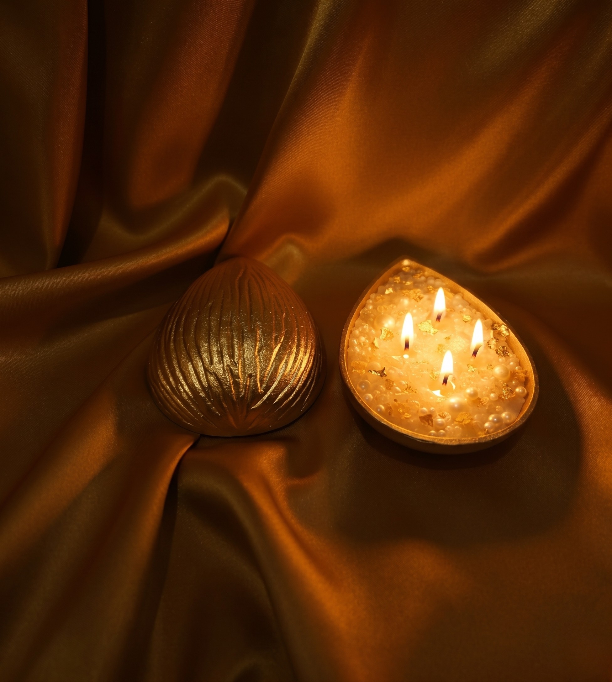 Golden Almond Pearl Candle